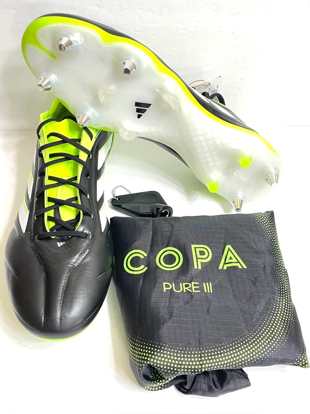 adidas Copa Pure 3 Elite SG Core Black Lucid Lemon Men's Size 10.5 JR2822
